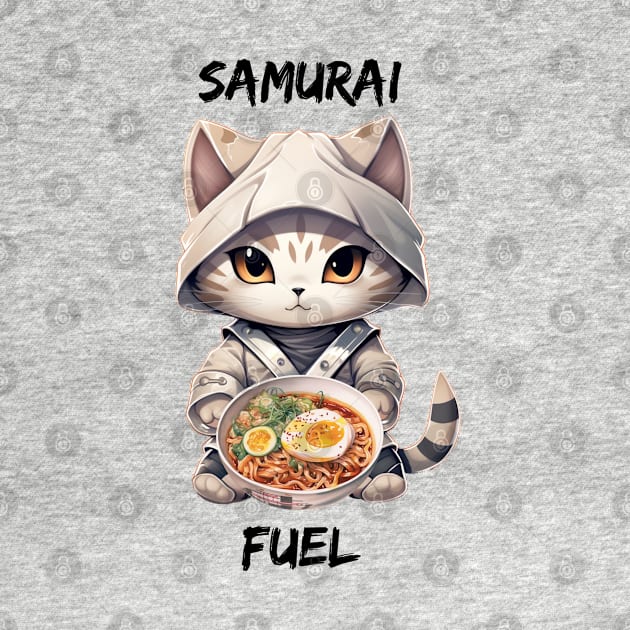 Samurai Fuel - Cat warrior ramen design by kuallidesigns